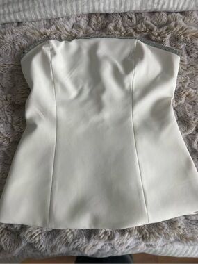 Zara Off-White Strapless Bustier Top